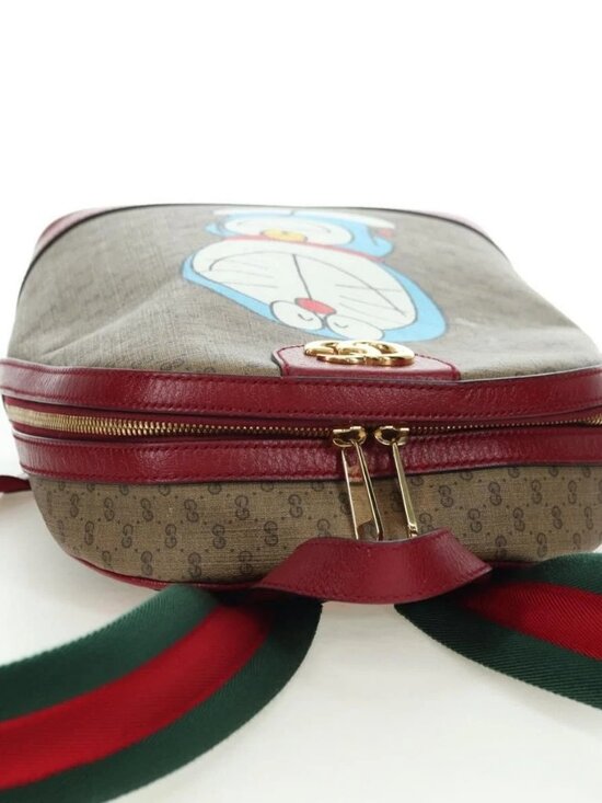 GUCCI Micro GG Supreme Doraemon Backpack PVC Beige Gold 647816 Auth YKZ1360M main image 11